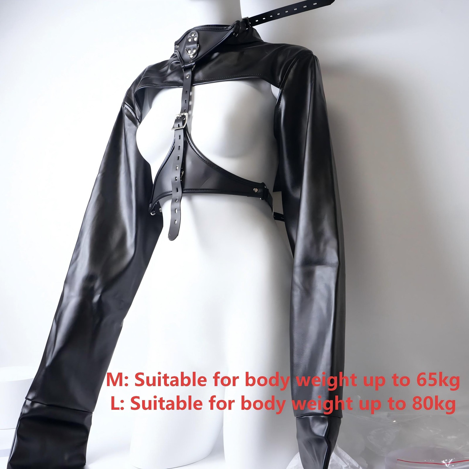 PU Leather Open Breast Clothing Restraint Adjustable Body Harness Cosplay SM