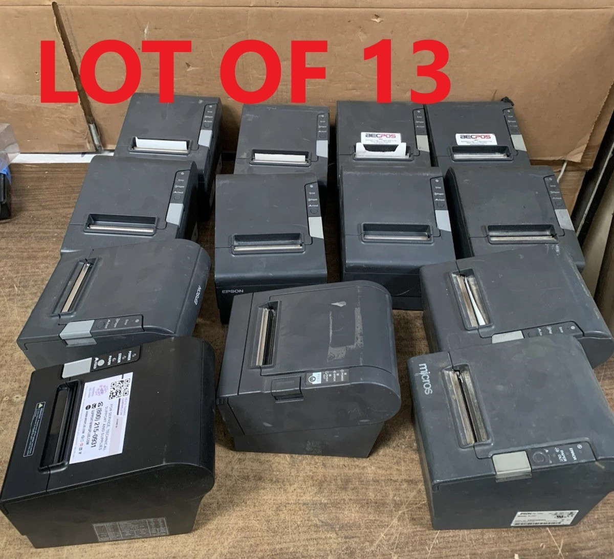Lot Of 13 Mix Epson Thermal Receipt Printer M265A M244A M129H M129C See Photos