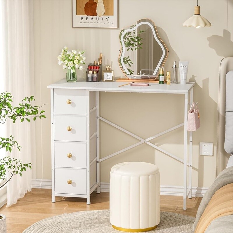 Small Writing Desk W/ 4 Drawers Computer Desk Home Office Kids Study Table New
