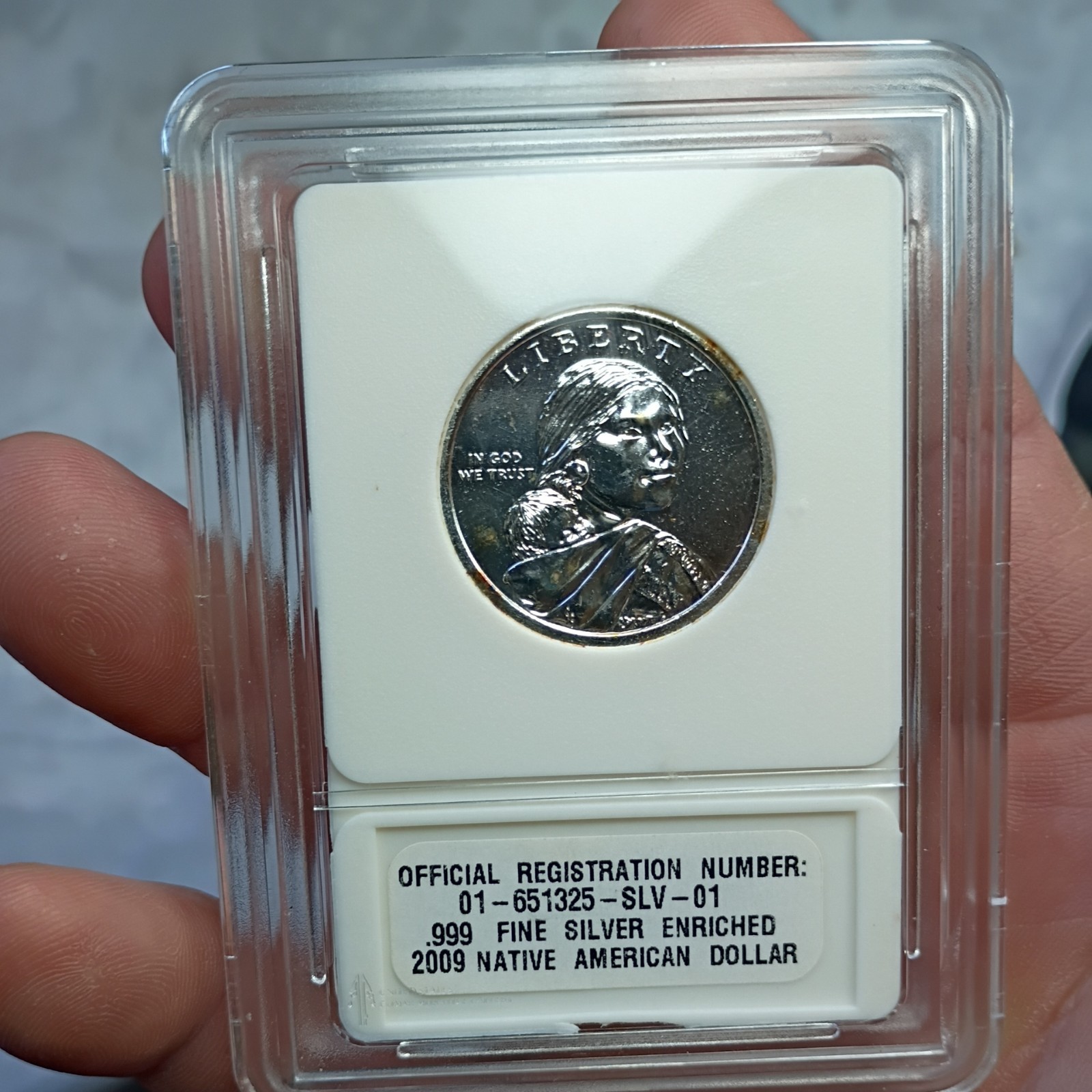 2009-P $1 Registered Native American Dollar! .999 Silver Enriched