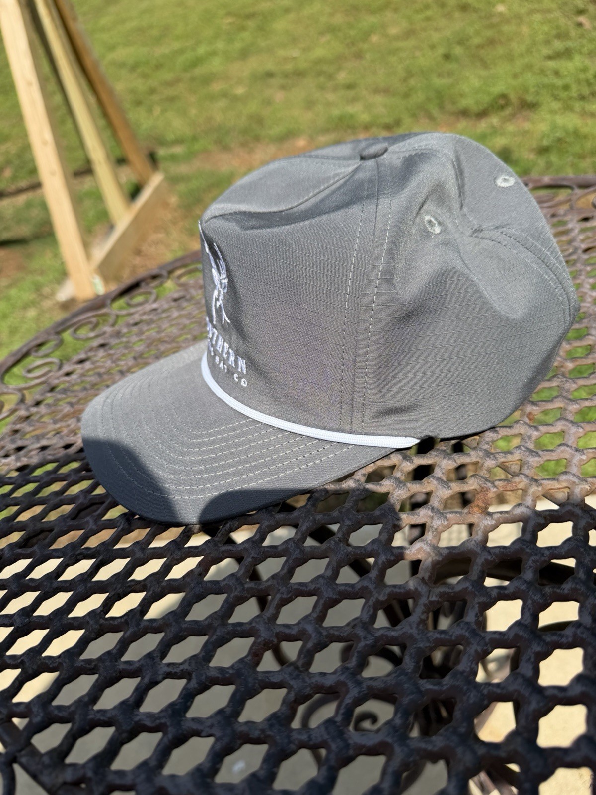 Southern String Hat Co Gray Ball Cap Deer Logo Outdoor Adjustable SnapBack