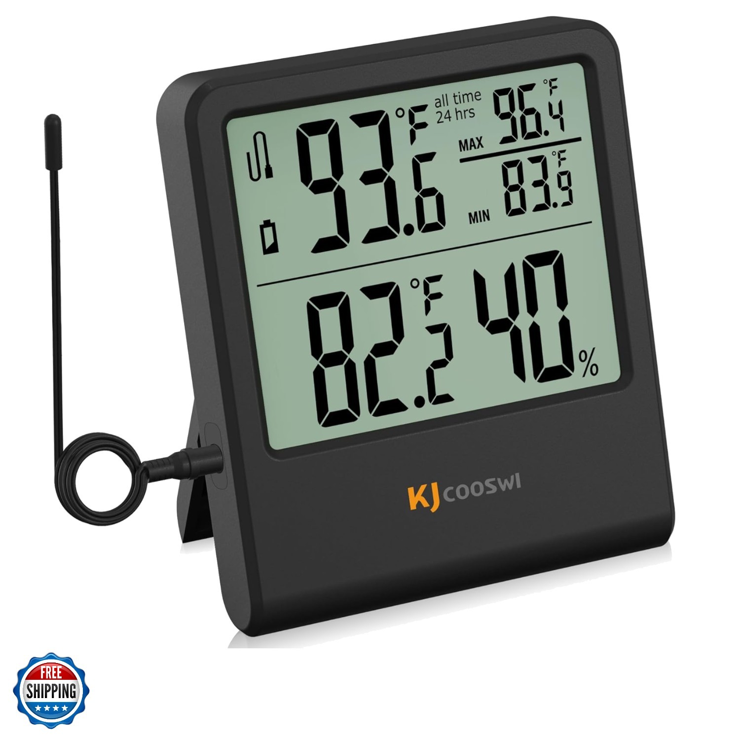 Digital Indoor Outdoor Thermometer Wired, Indoor Outdoor Temperature Monitor ...