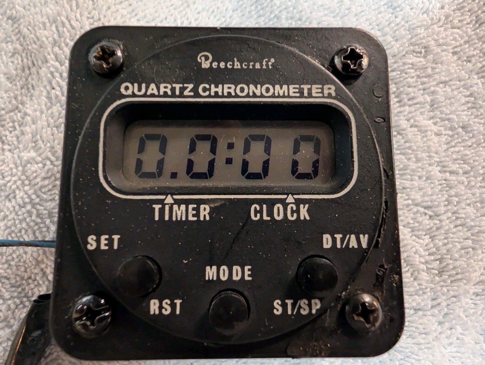 Black Beechcraft Quartz Chronometer - Tested With 9 Volt Battery See Pictures