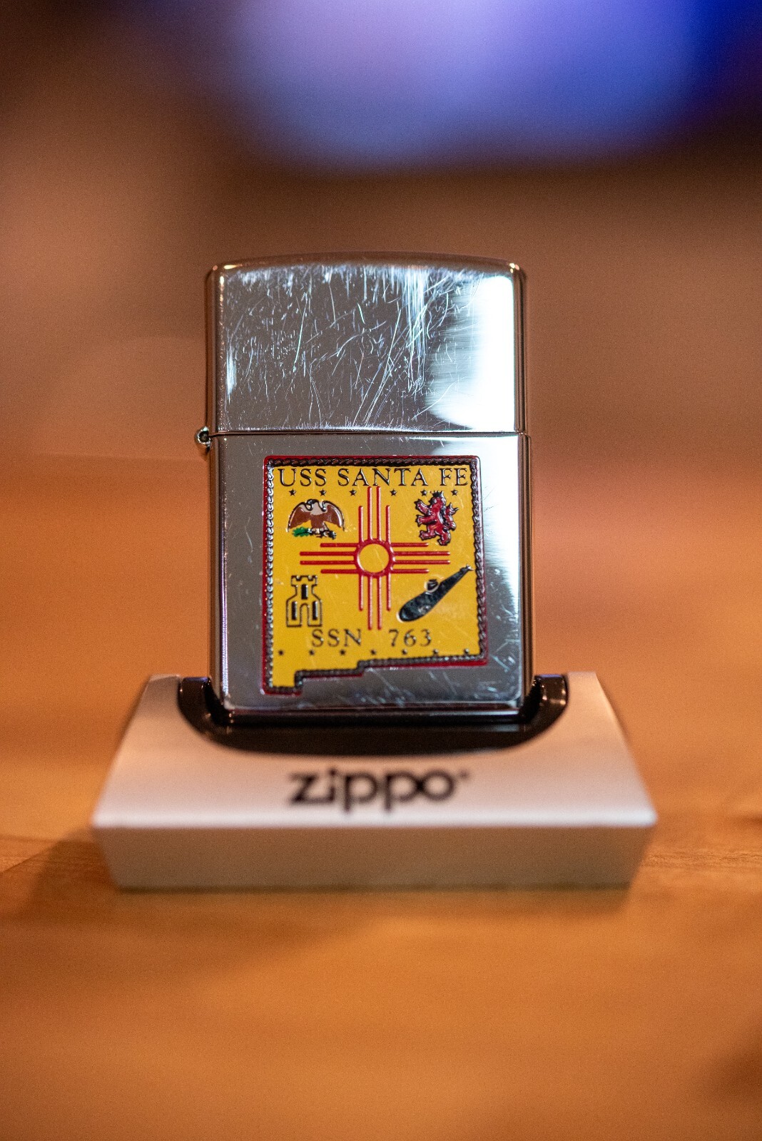 ZIPPO LIGHTER USS SANTA FE SSN 763 VINTAGE