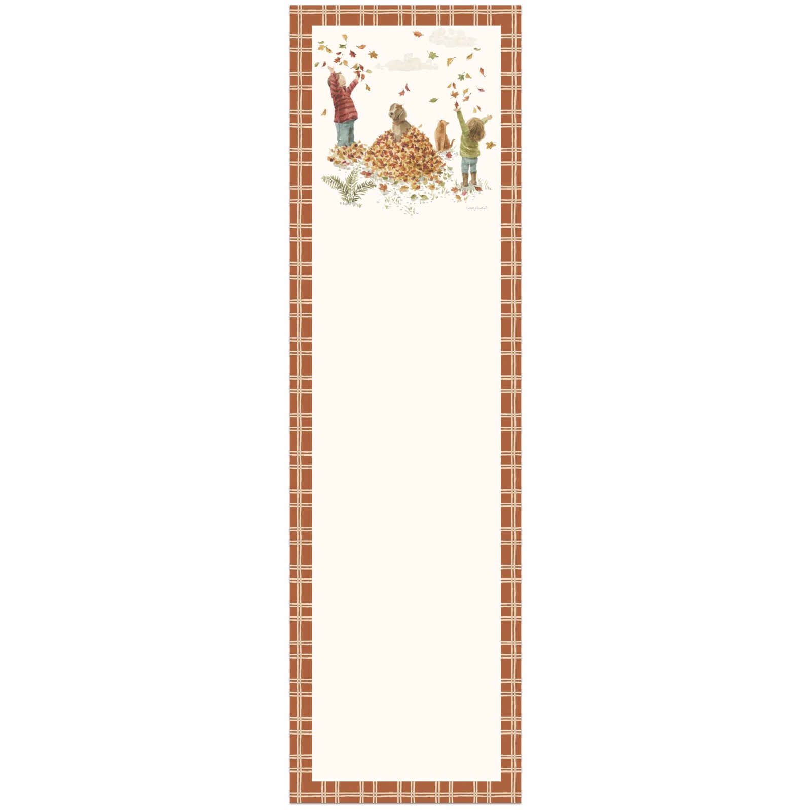 2 Magnetic Note Pads, PBK, Fall Leaf Pumpkin Theme, 2 1/2" x 9 1/2", New