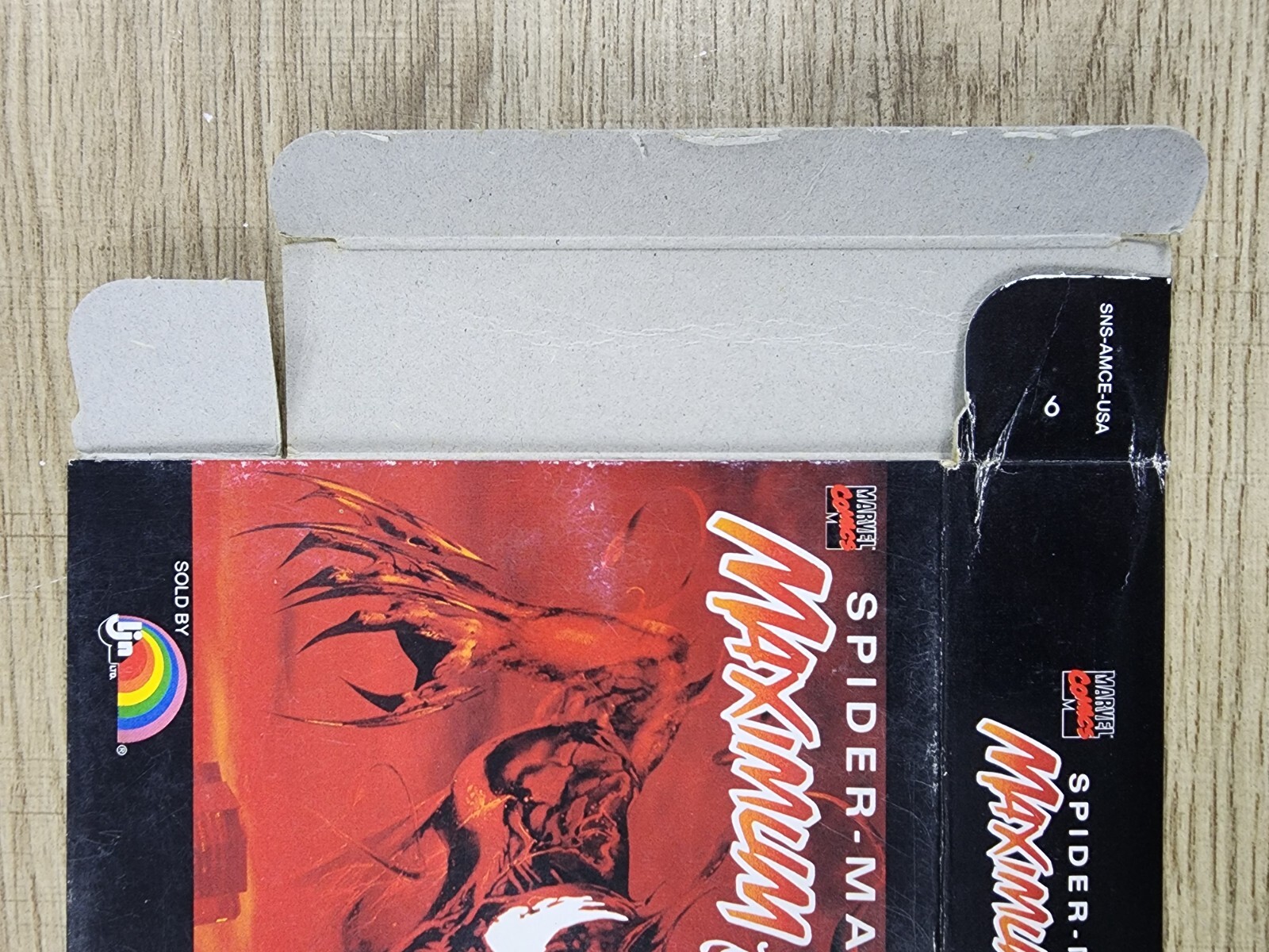 USED AUTHENTIC BOX ONLY - NO GAME - NO MANUAL - MAXIMUM CARNAGE - SNES