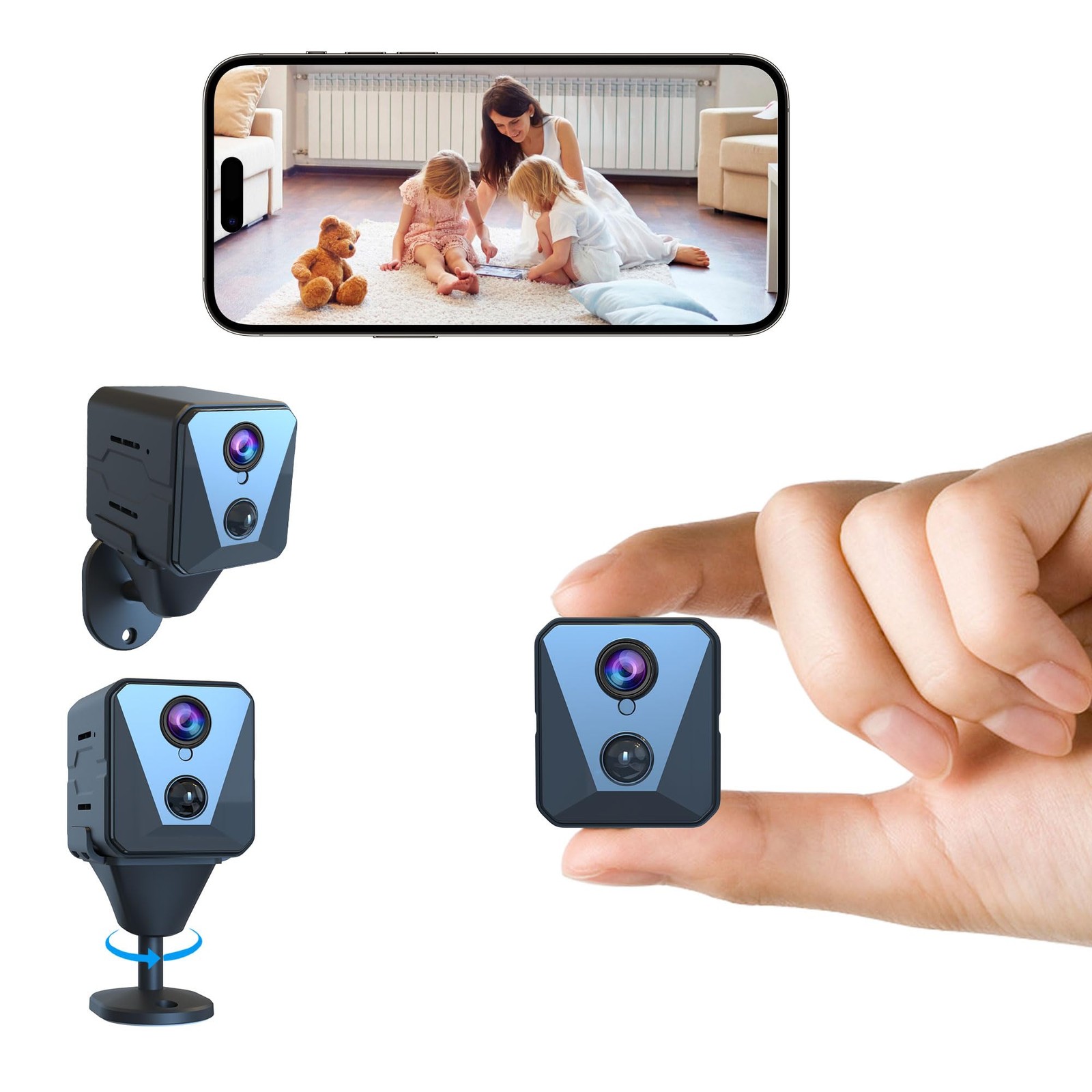 Funstorm 2025 Upgraded Security Camera, 4K HD Mini medium, black-WIFI Camera