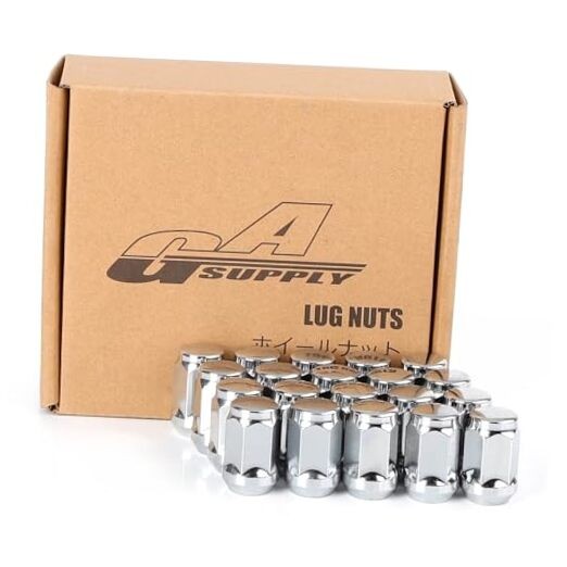 12x1.5 Chrome Lug Nuts, 3/4 inch 19mm Hex M12x1.5 Silver 20pcs - 1.38" Tall