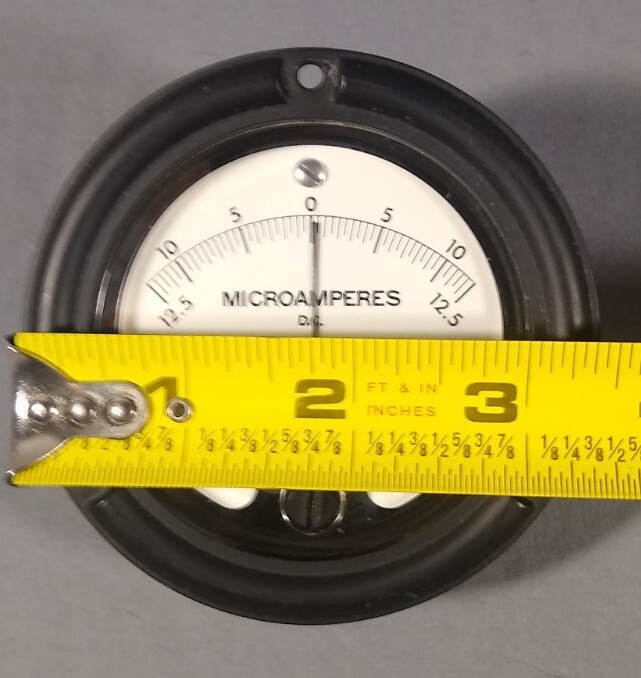 Vintage Phaostron 300-10683 / 0-12.5 Microamperes Panel Meter Gauge