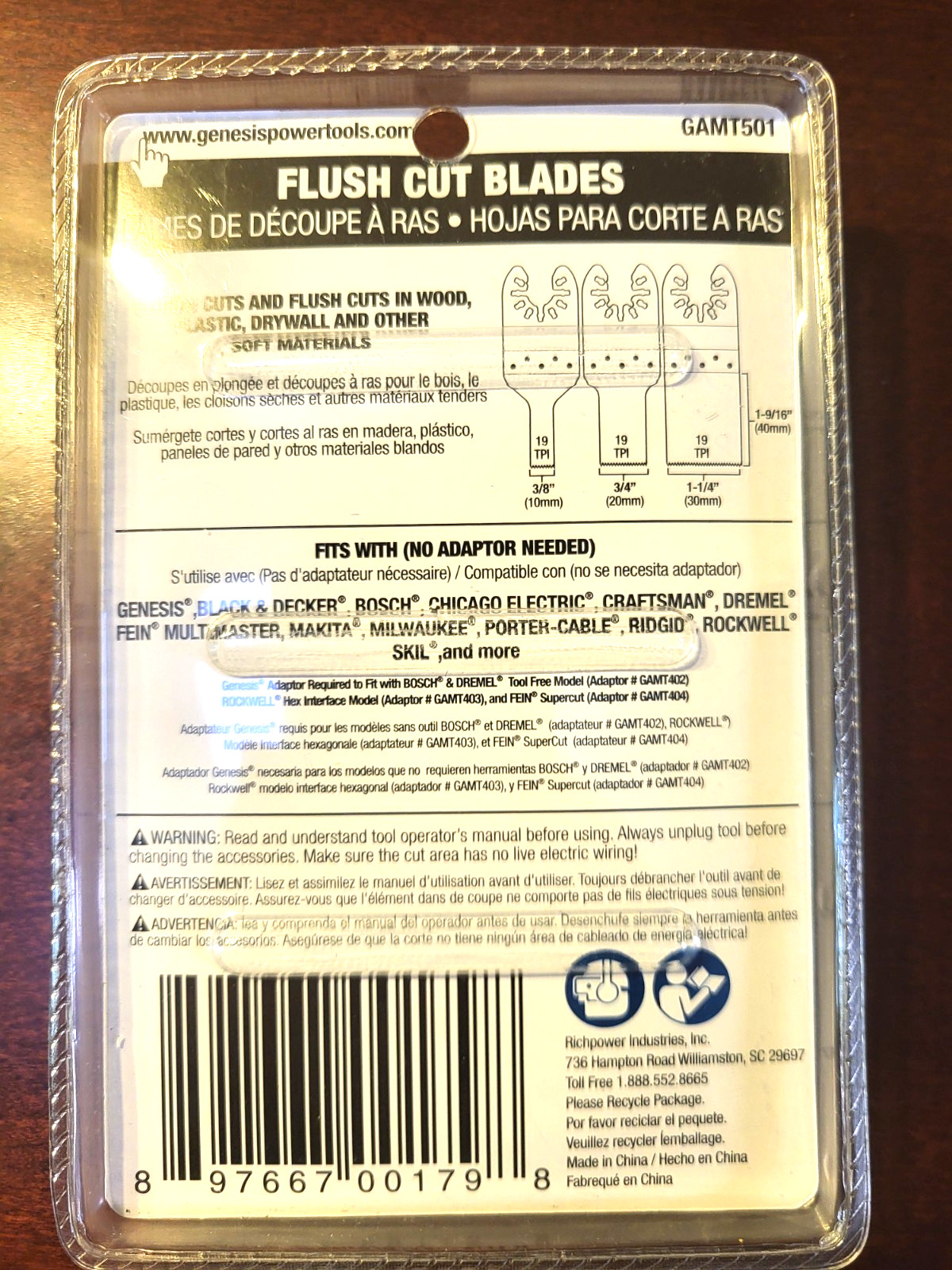Genesls GAMT501 Flush Cut Blades