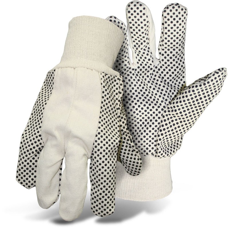 Boss 4011 Cotton Canvas General Purpose Gloves Large with Plastic Dots Palm