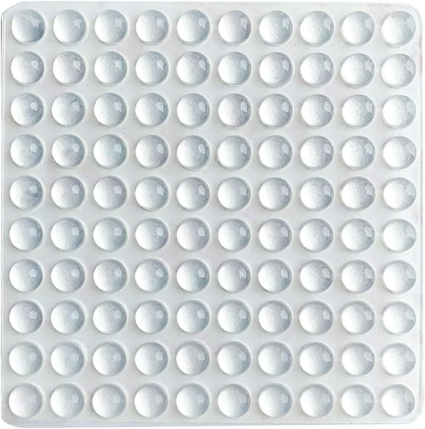 Pack of 100 Adhesive Bumper Pads for Drawers, Cutting Boards, Glass Clear