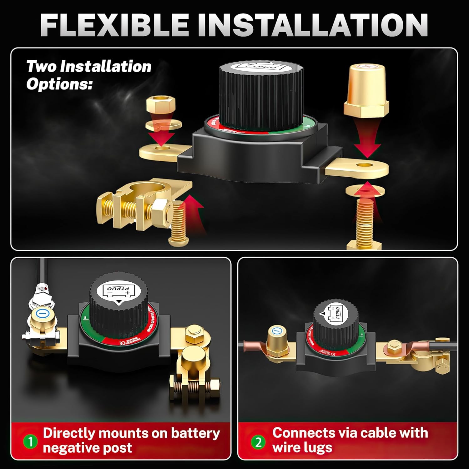 PTPUO Top Post Battery Disconnect Switch, Car Switch,...