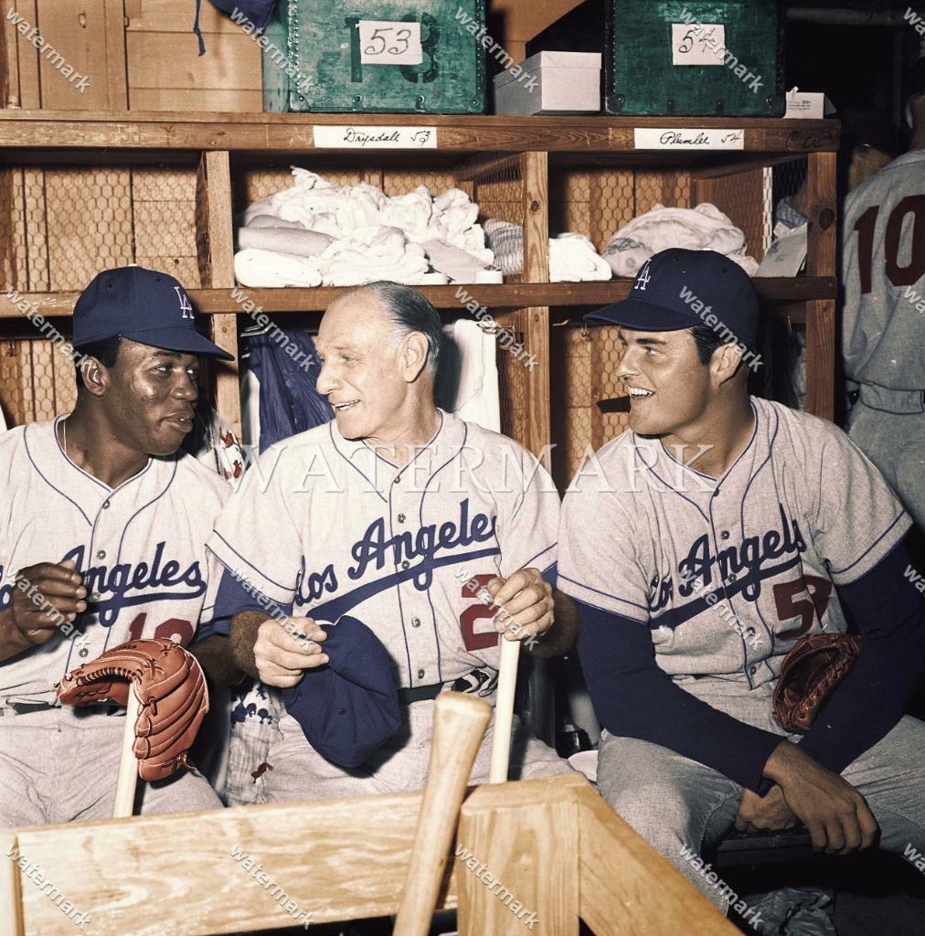 ER162 Jim Gilliam - Leo Durocher - Don Drysdale 8x10 11x14 16x20 Colorized Photo