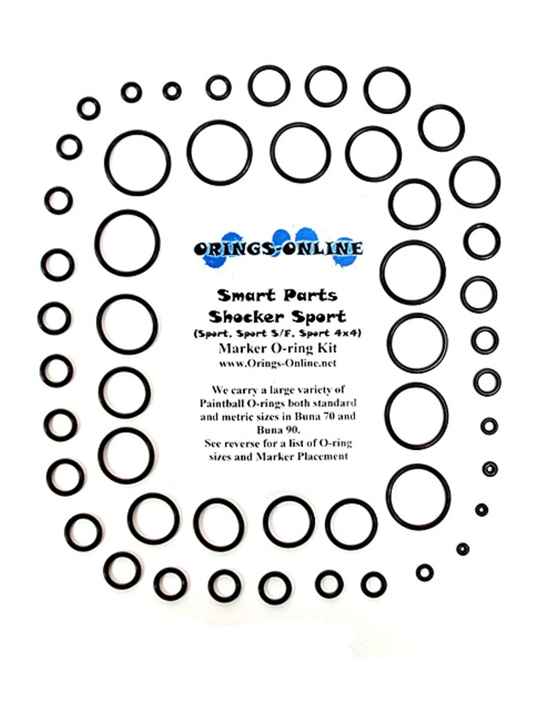Smart Parts Shocker Sport / S/F / 4x4 Paintball Marker O-ring Kit x 4 rebuilds