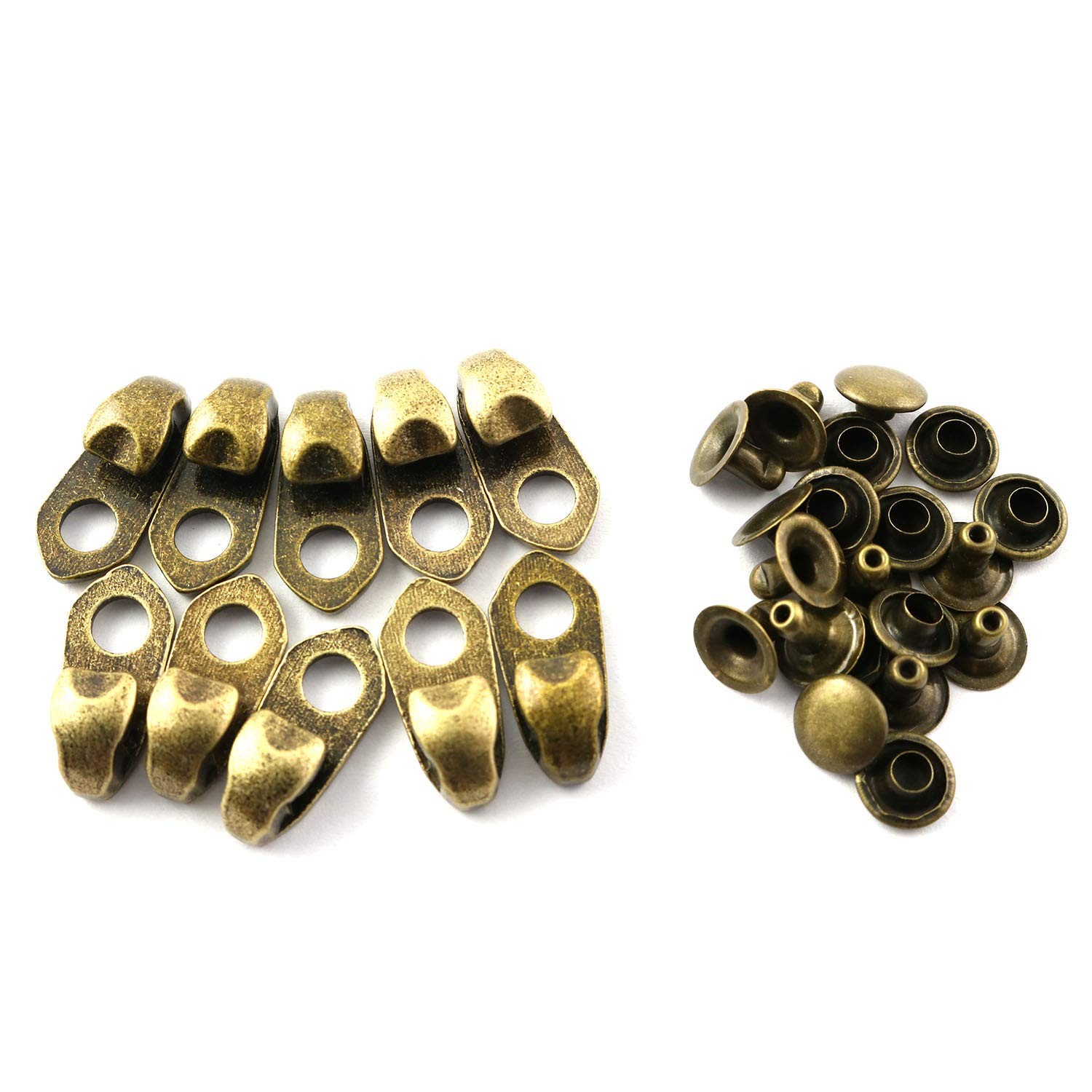Shoe Lace Hook 10 Set Bronze Alloy Shoelace Buckles Boot Hooks with Rivets for R