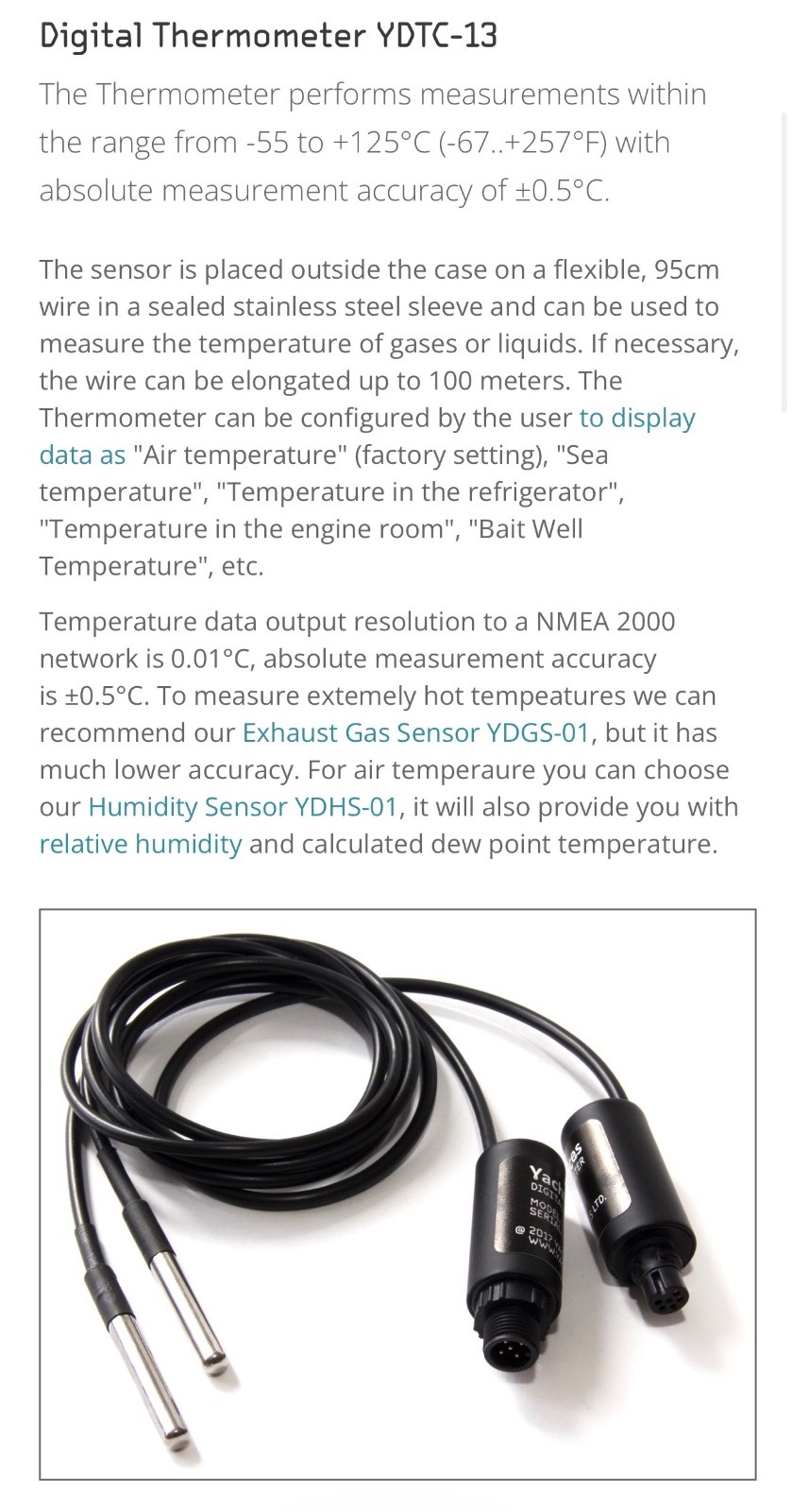 Yacht Devices Digital Thermometer