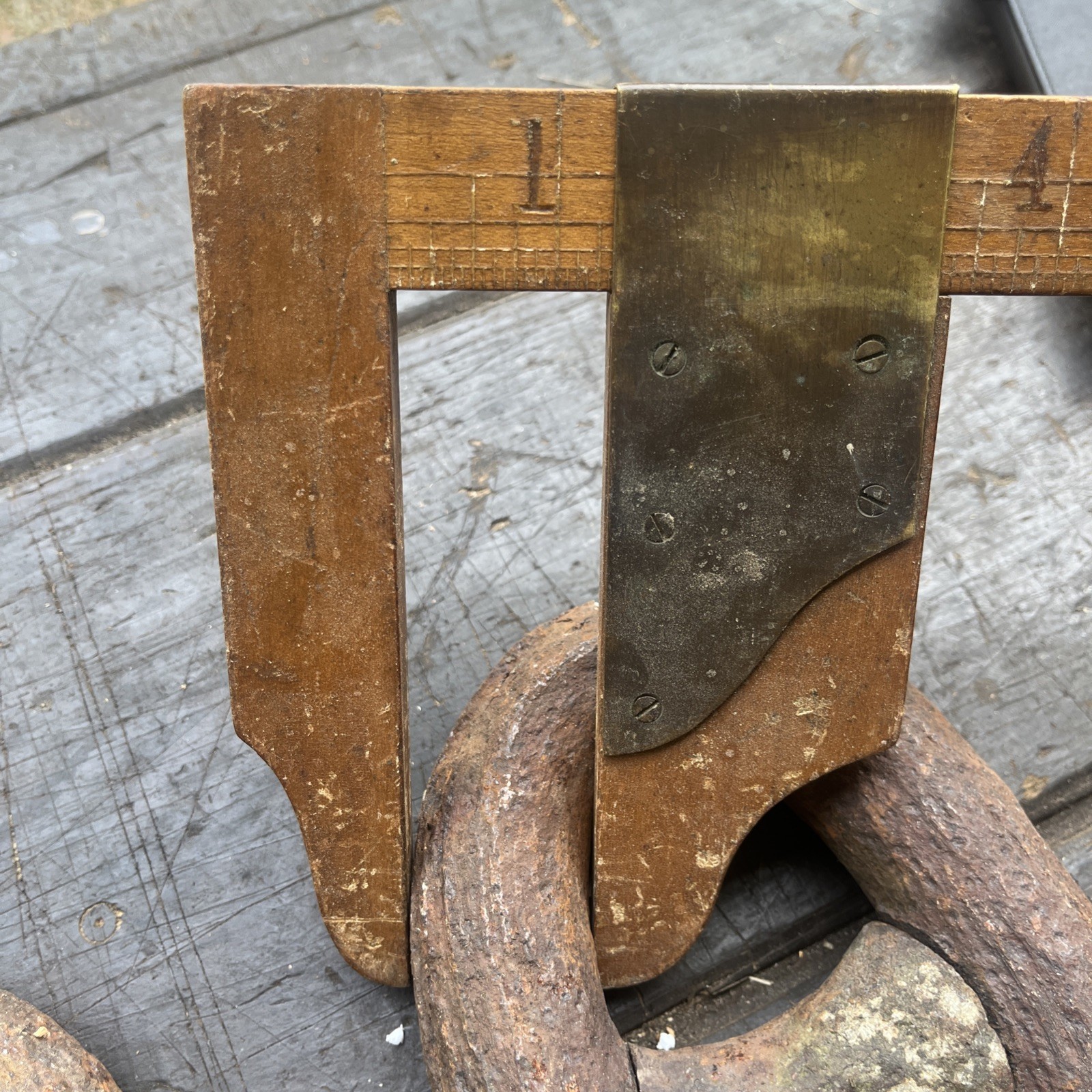 1 Single Link Vintage Wrought Iron Anchor Chain Blacksmith Knife Maker