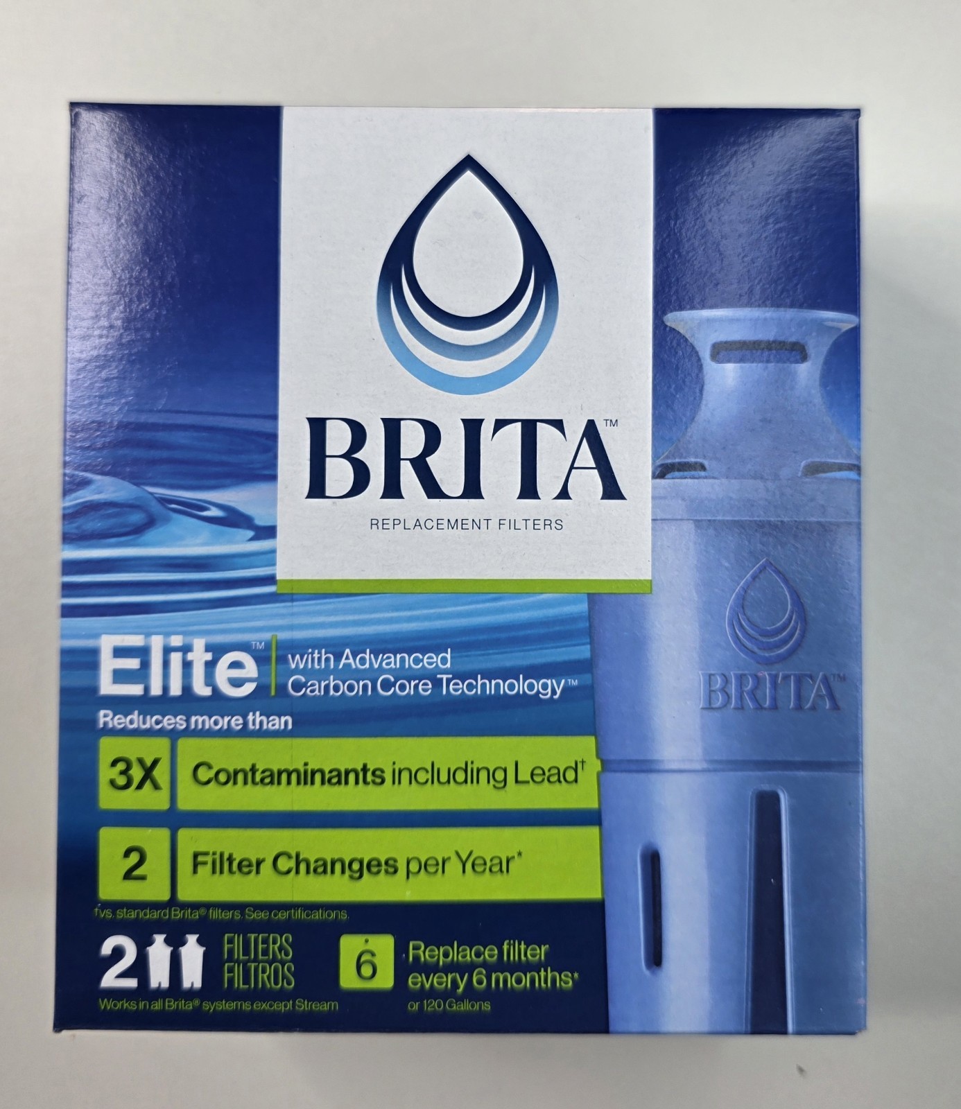 Brita Longlast Replacement Filters for Pitchers Dispensers - 2 Count