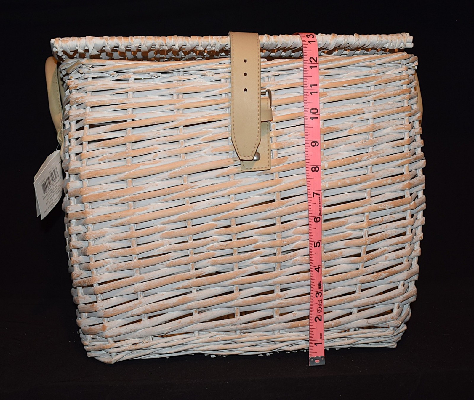 Rectangular Woven Wicker Rattan Basket w/Handles – 16" L x 13" H x 11" W