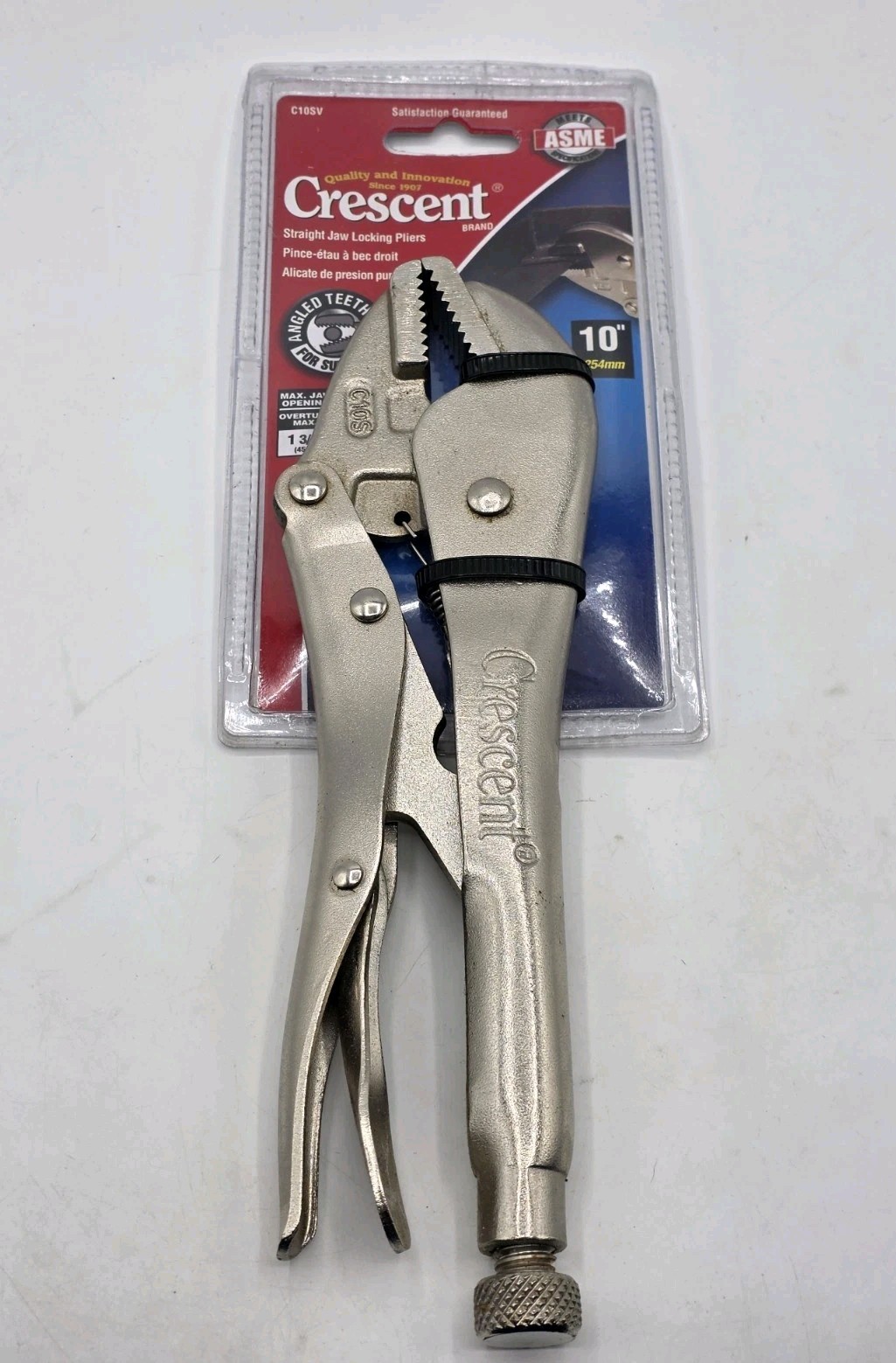 Crescent C10SV Straight Jaw Locking Pliers 10" Jaw Opens up to 1 3/4" C10S New