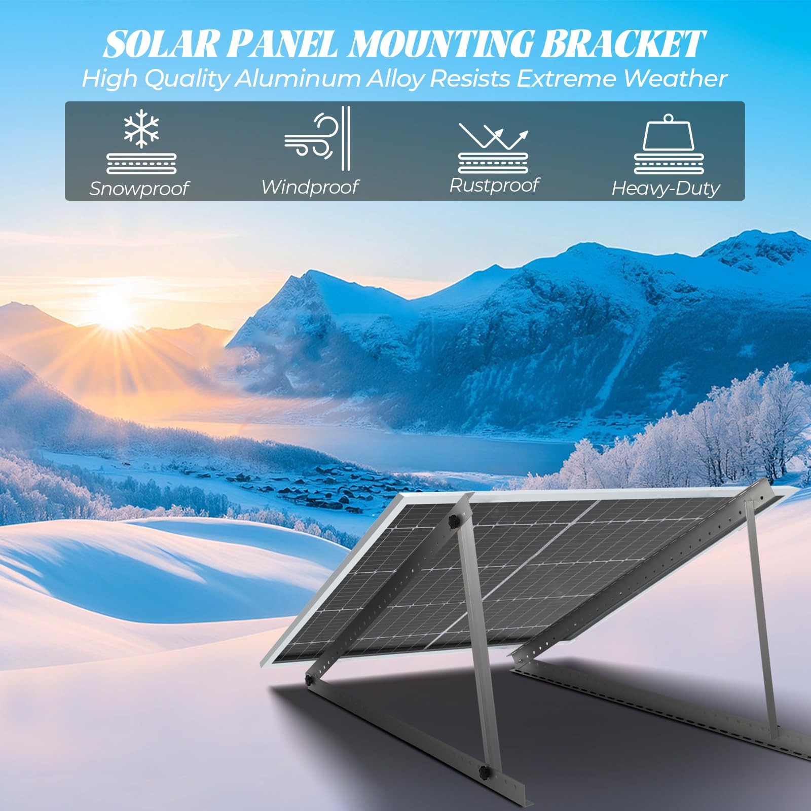 45inch Solar Panel Mounting Brackets, 4 Sets 45in-4 set, Silver