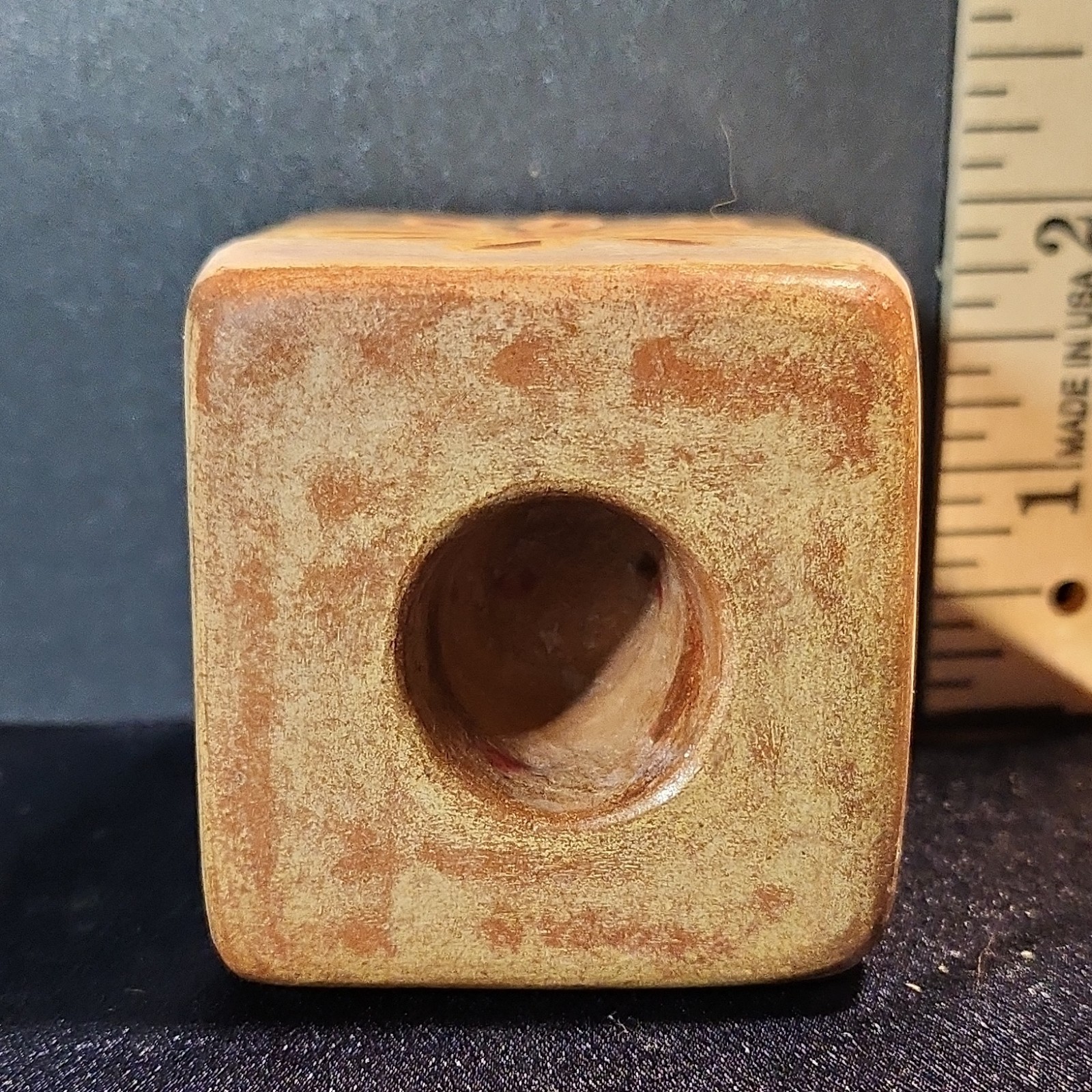 Urubamba Peruvian Pottery Hand-Painted Square Figurine Bird Flower Motif Vintage