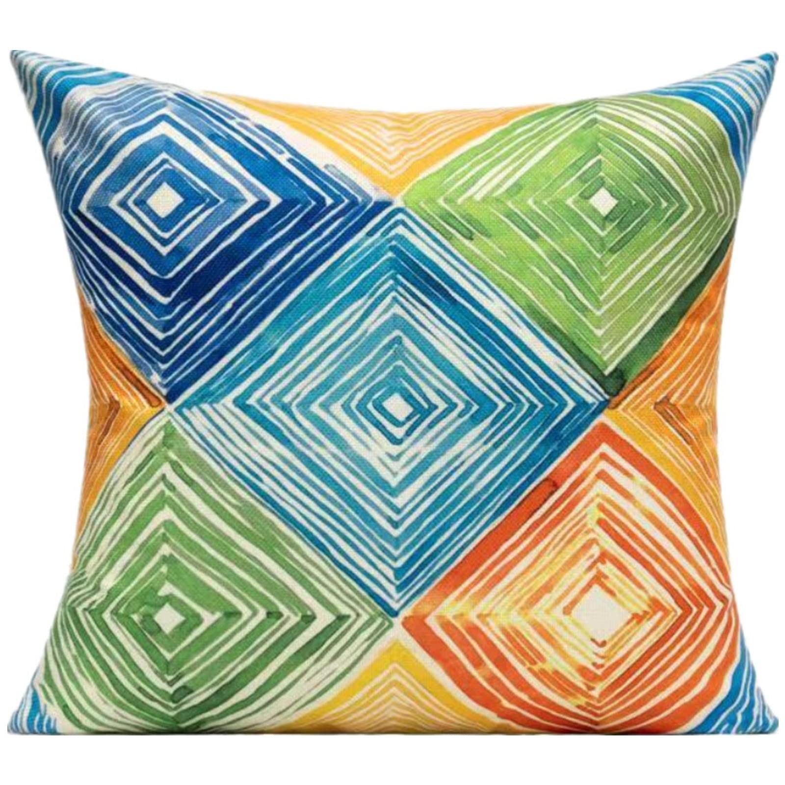 Outdoor Throw Pillow Covers 18X18 Set 18" x (Pack of 4), Colorful Stripe