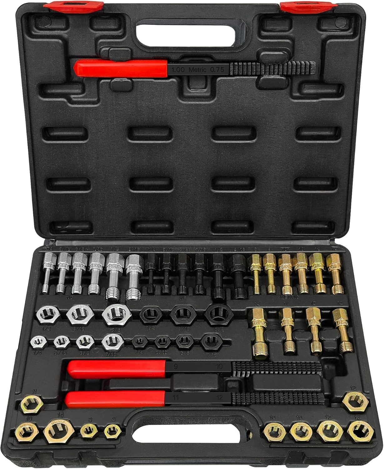 49PCS Thread Repair Chaser Tool UNC UNF Metric Thread Restorer Kit