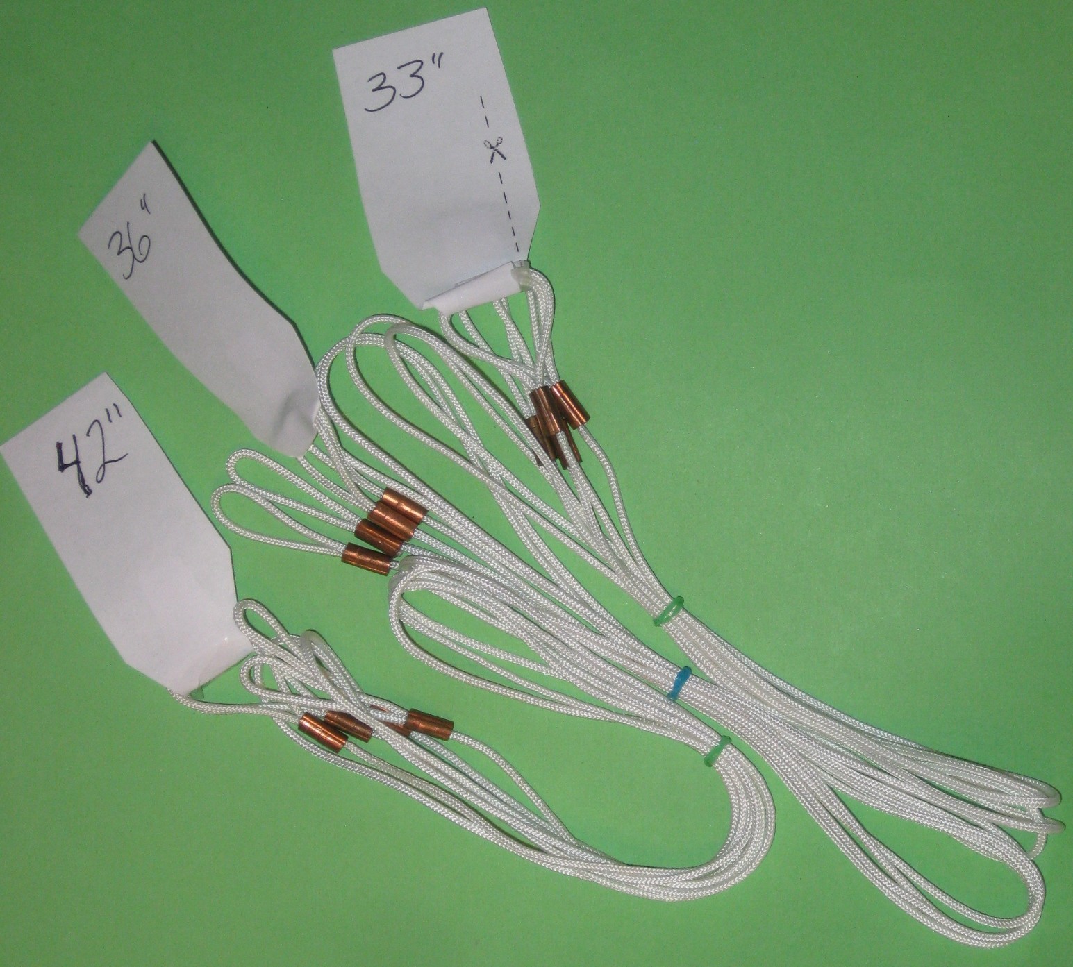 LOT 6 MIXED #40 PARACORD BOW STRING PVC SURVIVAL ARCHERY YOUTH 2 X 33" 36" 42" A