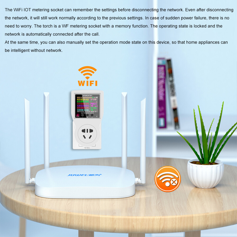 For Tuya LCD Digital WIFI Timer Smart Metering Socket Power Statistics Switch