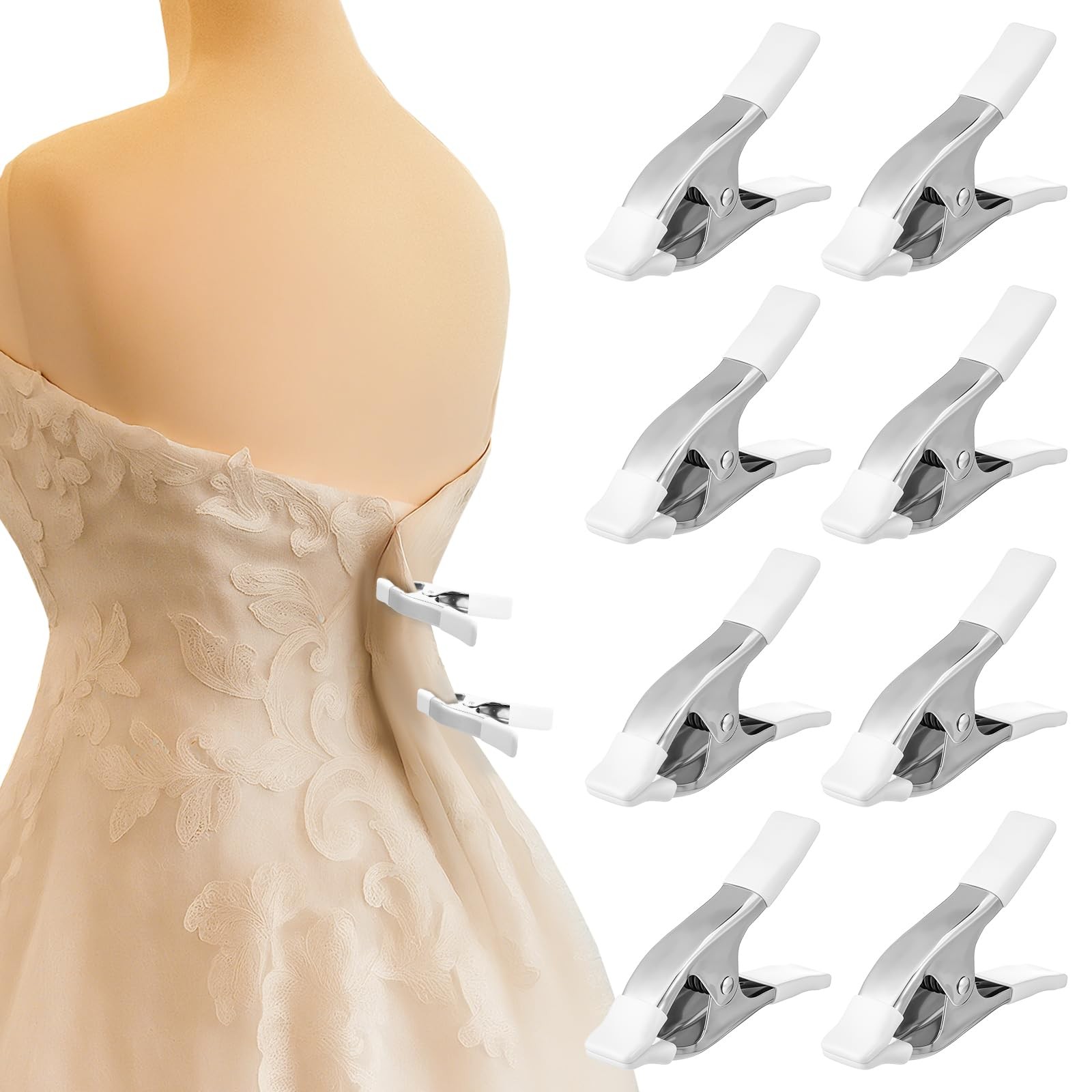 8 Pack 1.97 Inch Dress Clips Clothing Clamps for Fitting Bridal Seamstress Ma...