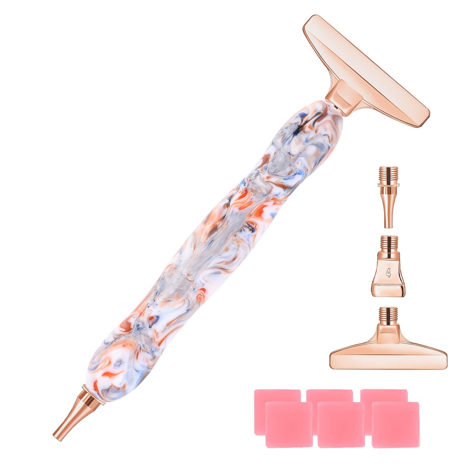 Diamond Painting Pen with Screw Thread Tips,1PCS 3pcs, RoseGold3pcs