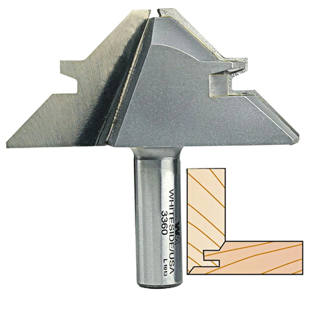 Whiteside 45 deg. Lock Miter Bit, 1/2 in. SH x 3-1/8 in. LD
