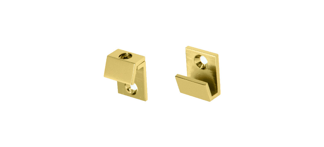 CRL MC00BR Brass 5/8" Wide Beveled Mirror Clip Set