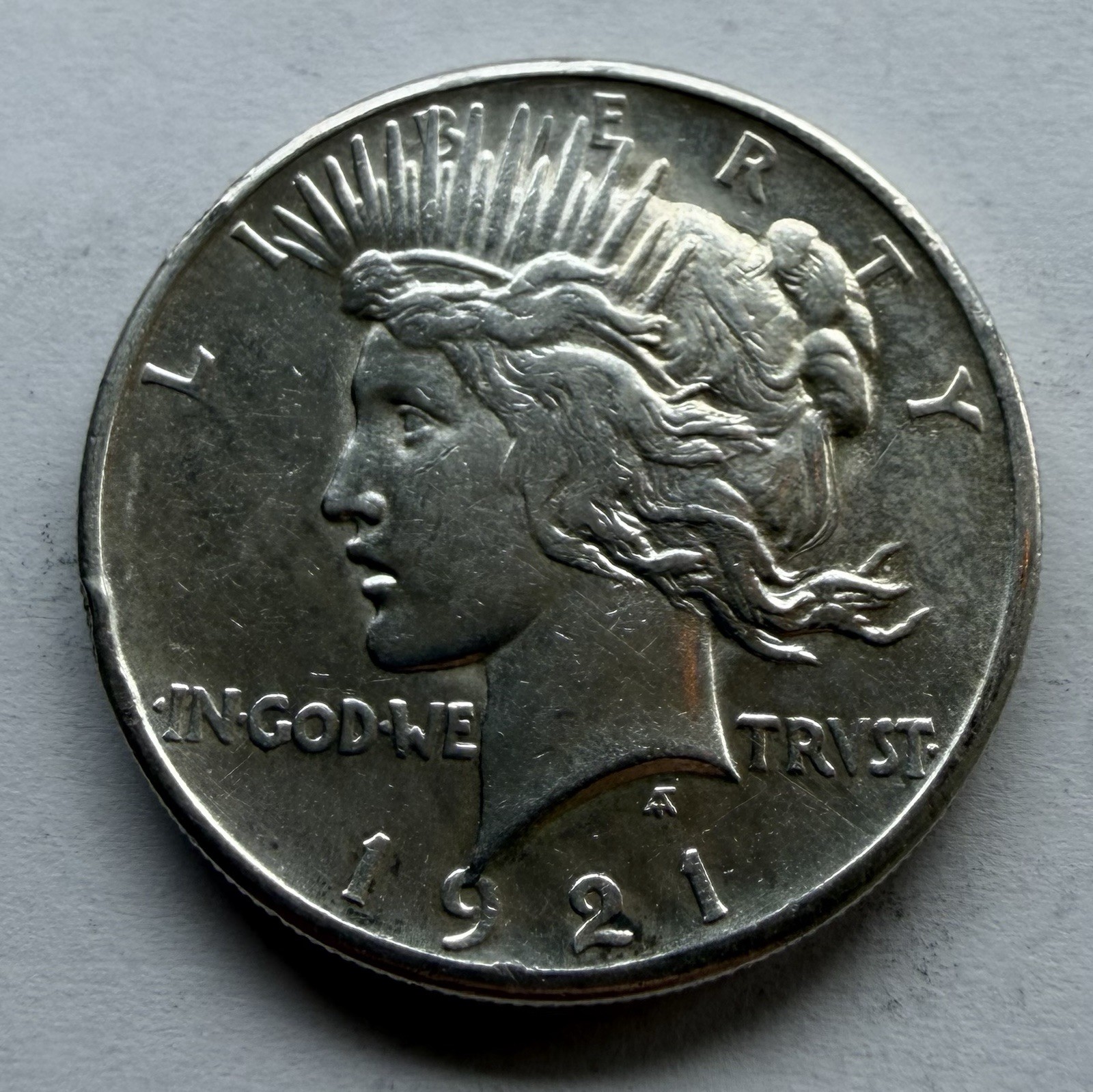 1921-P $1 PEACE SILVER ONE DOLLAR LIGHTLY CLEANED