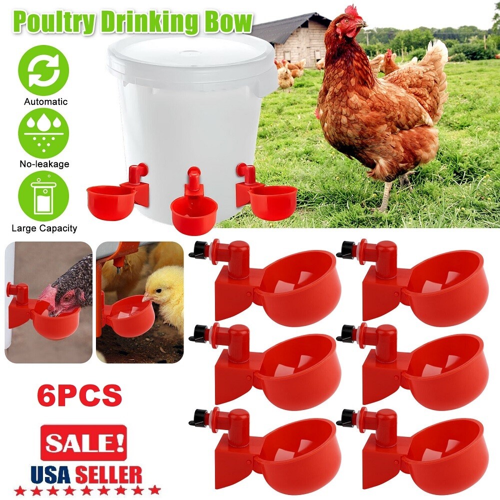 8Pcs Automatic Water Cups Poultry Drinker Waterer Chicken Ducks Quail Drinking