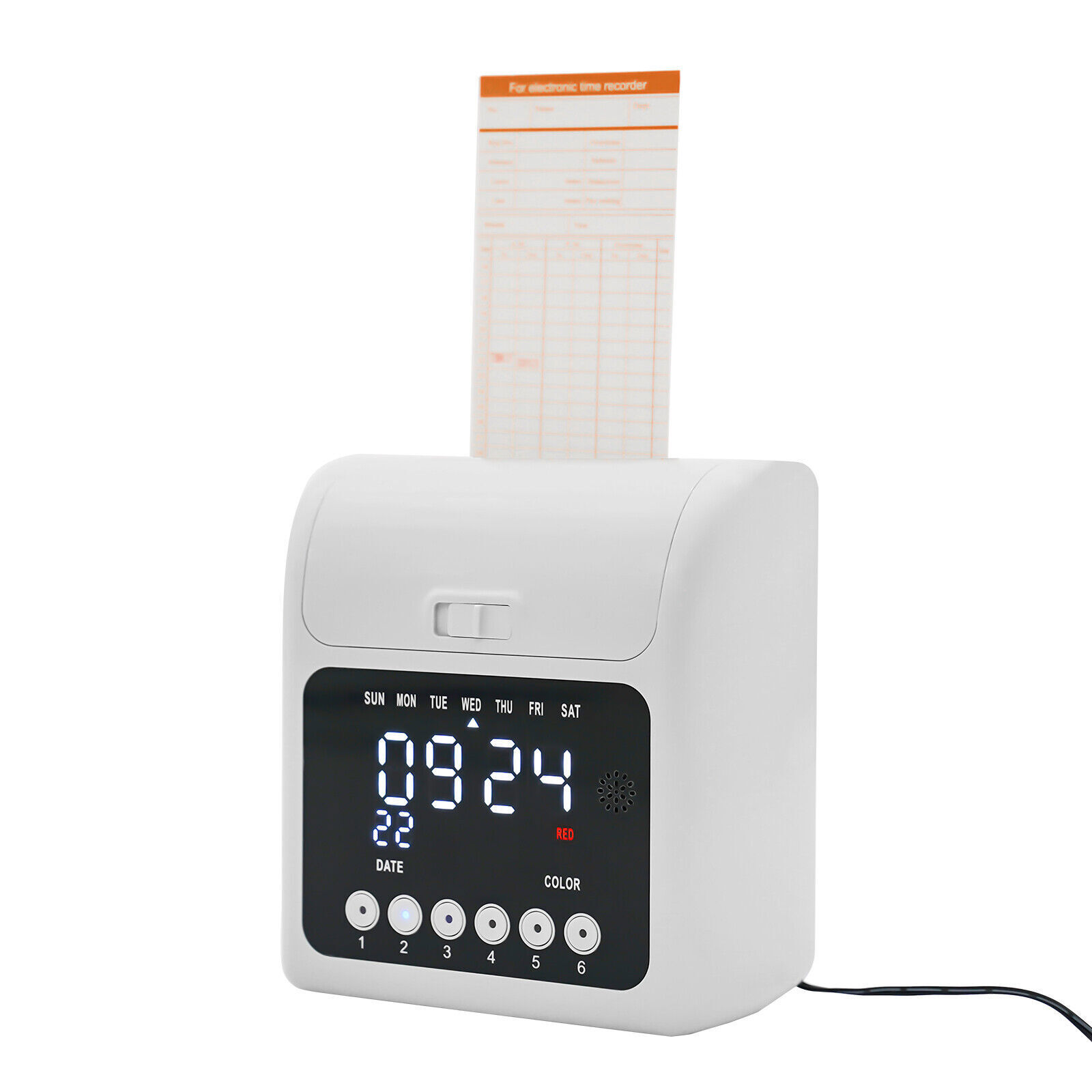 Employee Time Clock Card Machine Calculating Attendance Punch Built-in Music New