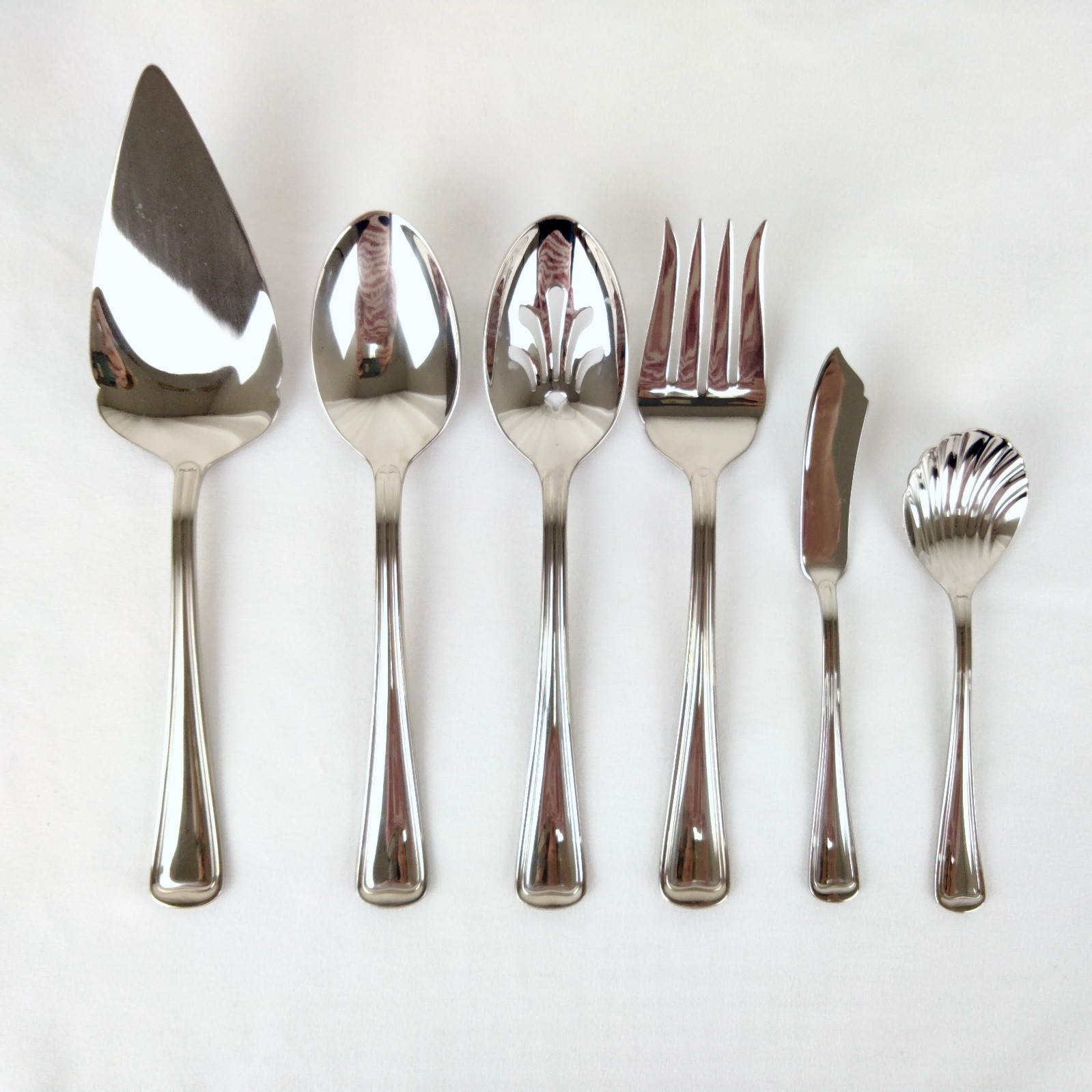 Gorham Monet Stainless 18/8 5 Piece Hostess Set & Pie Server Silver Color