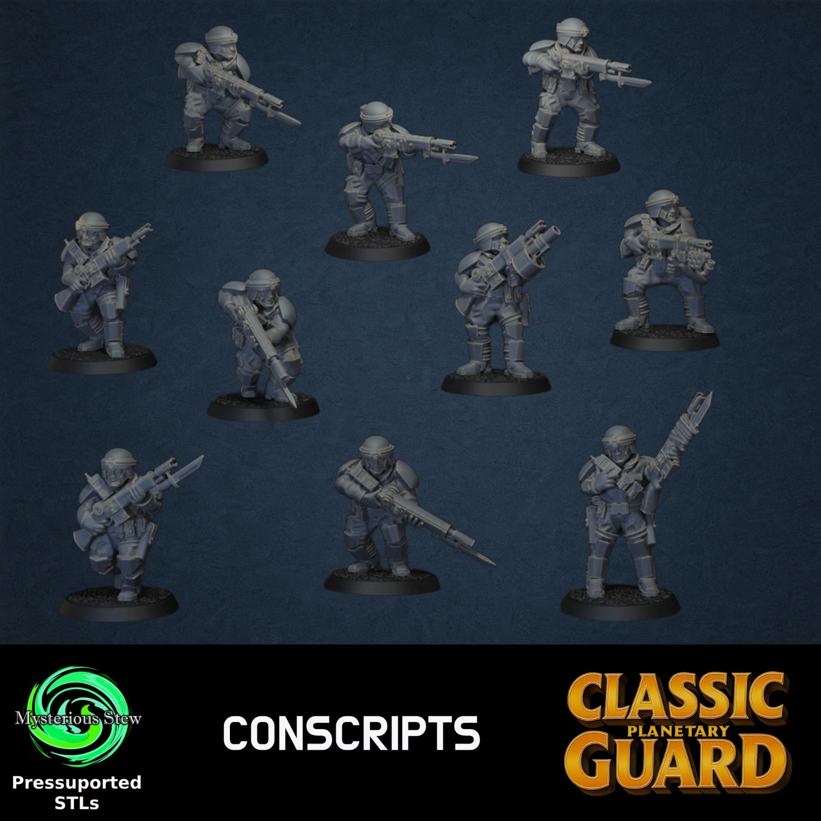 Trench Planetary Guard - Imperial Conscripts - 28mm 32mm - Grimdark - Sci-fi