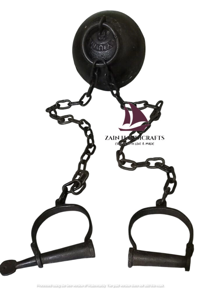 ZAIN Leavenworth Ball Chain Kansas iron Prison Cast iron Ball Shackles Cuff Ball