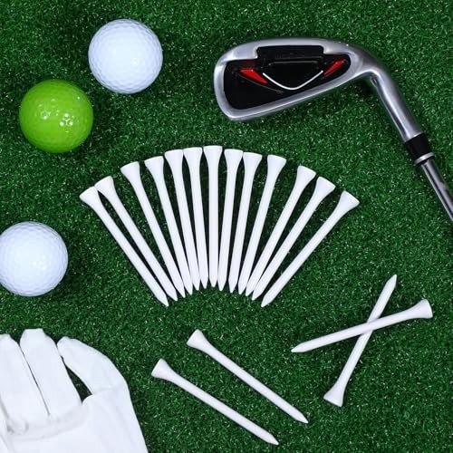 2000 Pcs Bamboo Golf Tees - Professional Bulk Set, Reduce Friction & Side Spin,