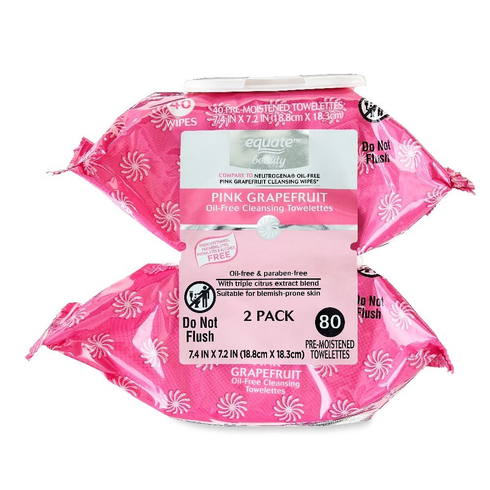 Oil-Free Facial Cleansing Towelettes for Acne-Prone Skin, Refreshing Grapefruit,