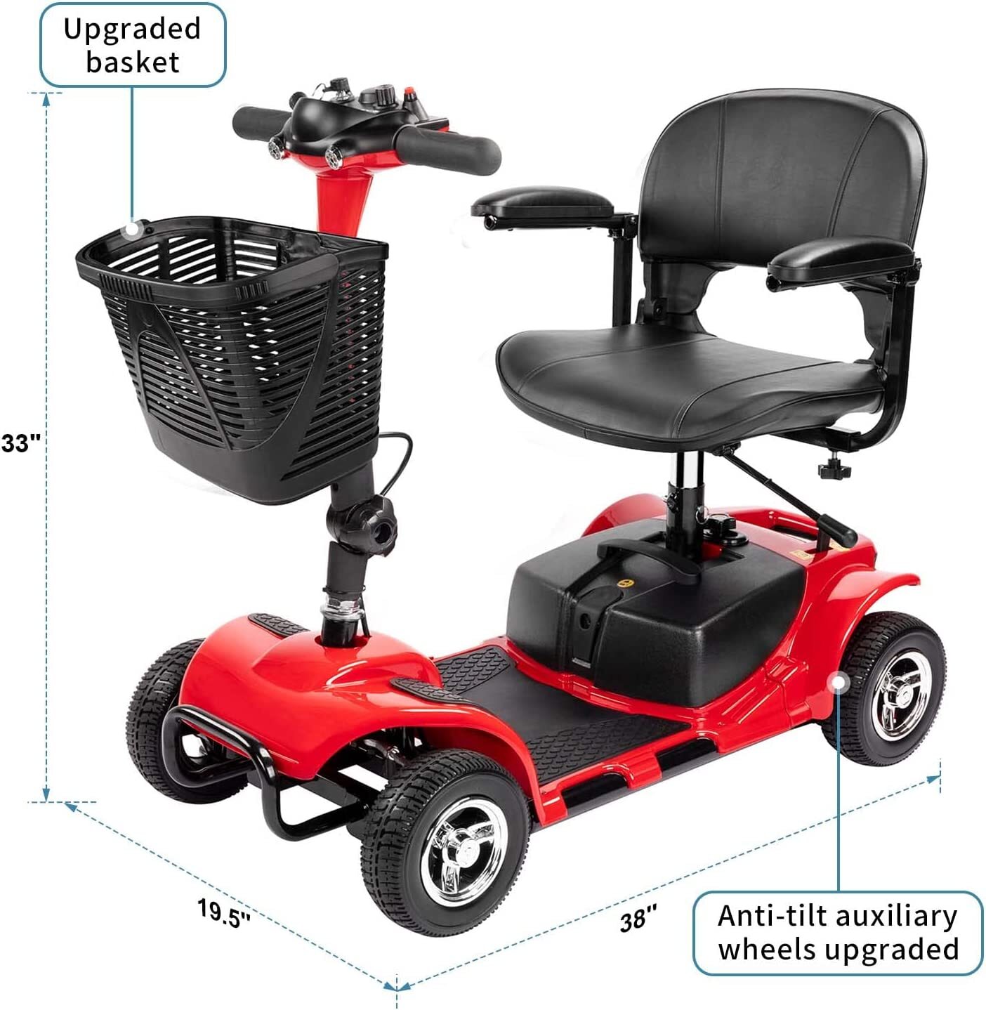 2025 4 Wheels Mobility Scooter Power Wheel chair Folding Electric Scooter Travel