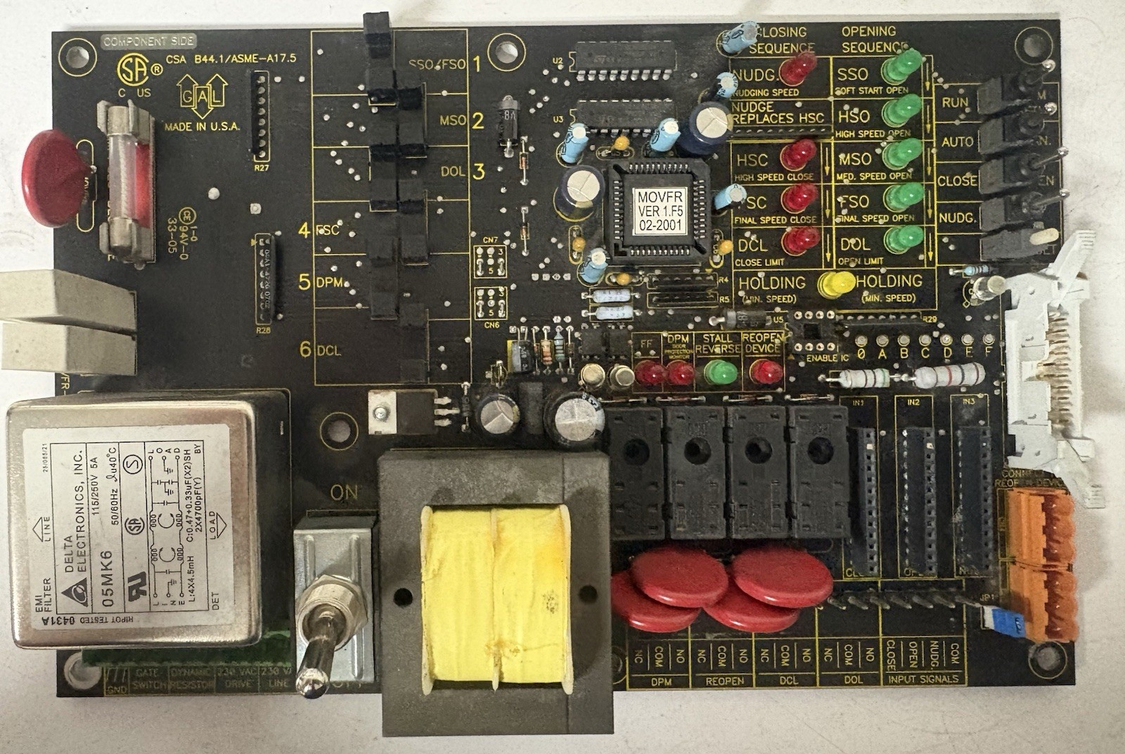 GAL MOVFR-0001N PCB-0036N Elevator Door Operator Control Board