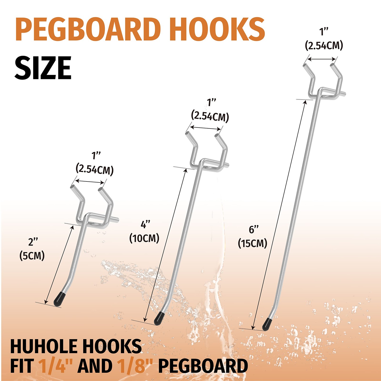 50 Pack 2 Inch Silver Pegboard Hooks with Rubber Tips