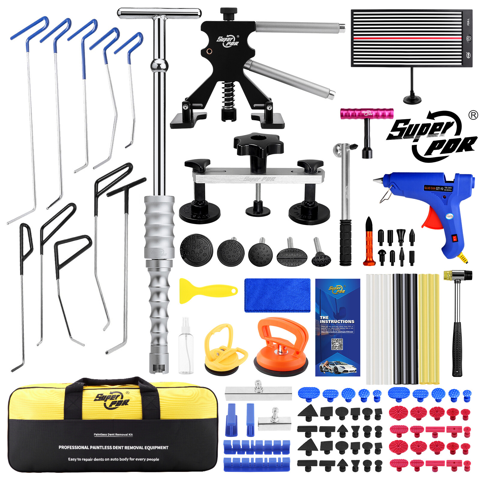 120pcs PDR Dent Repair Kit Paintless Dent Removal Tools Dent Puller Kit for Car