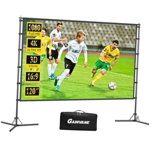 120 inch Projector Screen with Stand - 120” projector screen white backing