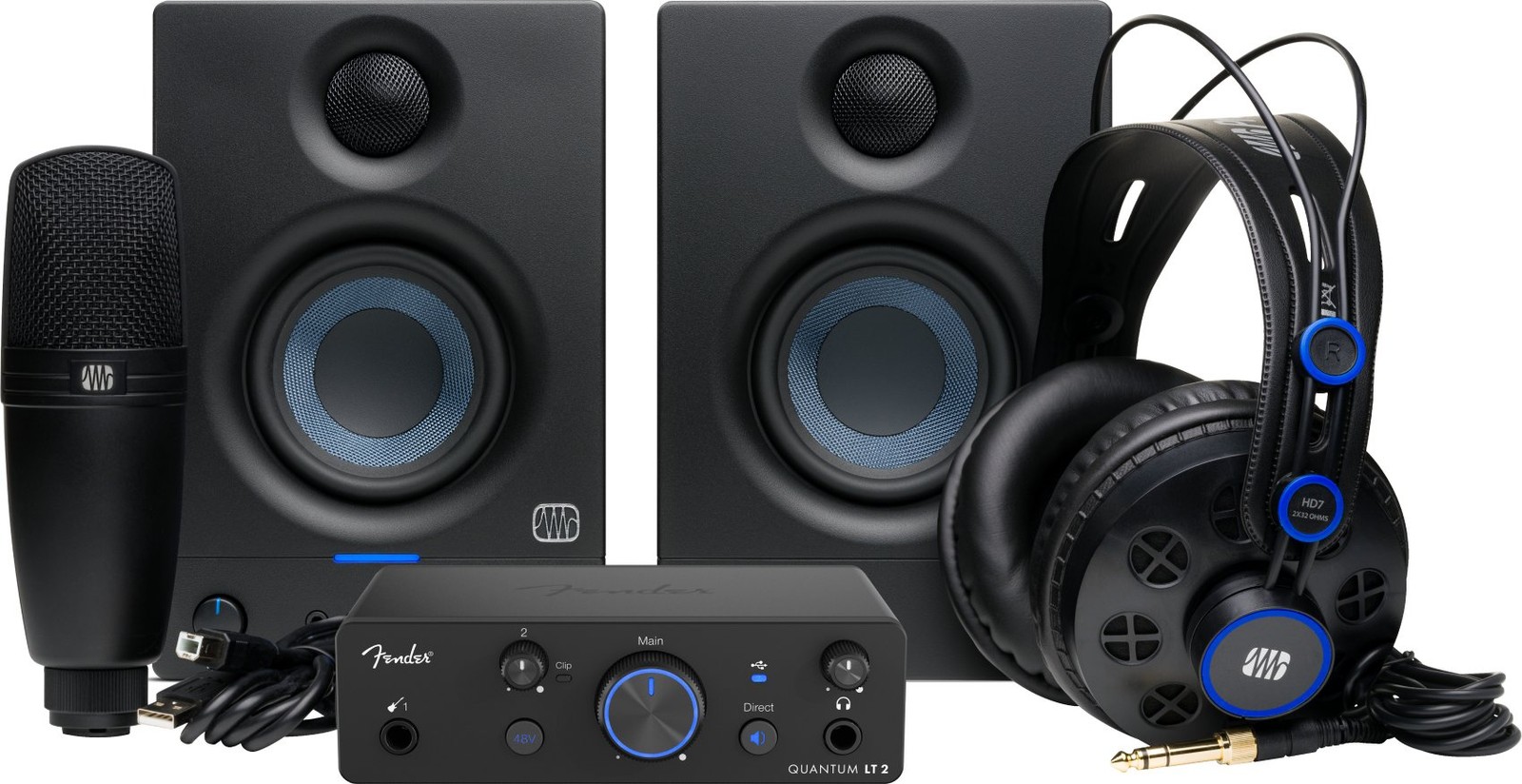 Fender Quantum Complete Interface+Monitors+Mic+Headphones+Cable+Stand+Software