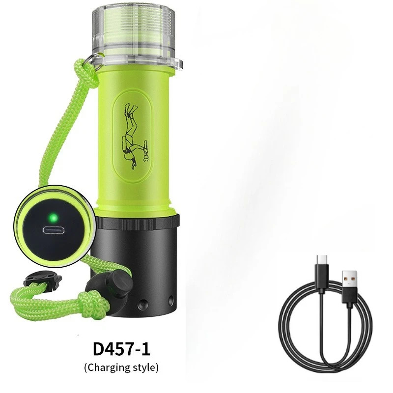 LED Diving Flashlight Underwater Scuba Lantern Shotlight Waterproof Torch